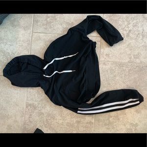 Black crop top workout hoodie